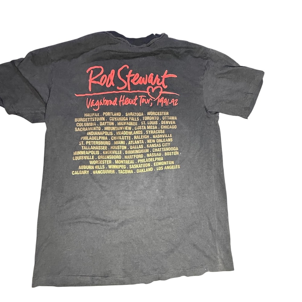Hanes Rod Stewart Vagabond Heart Tour 1991-92 Graphic T-Shirt L‎ - Picture 4 of 7